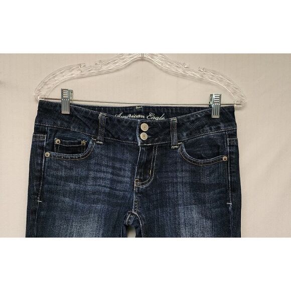 AE American Eagle Blue Artist Low Rise Stretch Bootcut Denim Jeans Size 4R - Picture 4 of 7